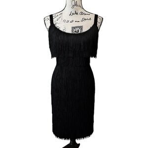 Black Fringe Cocktail Dress Flirty Layers & Vintage Vibes
Size XS